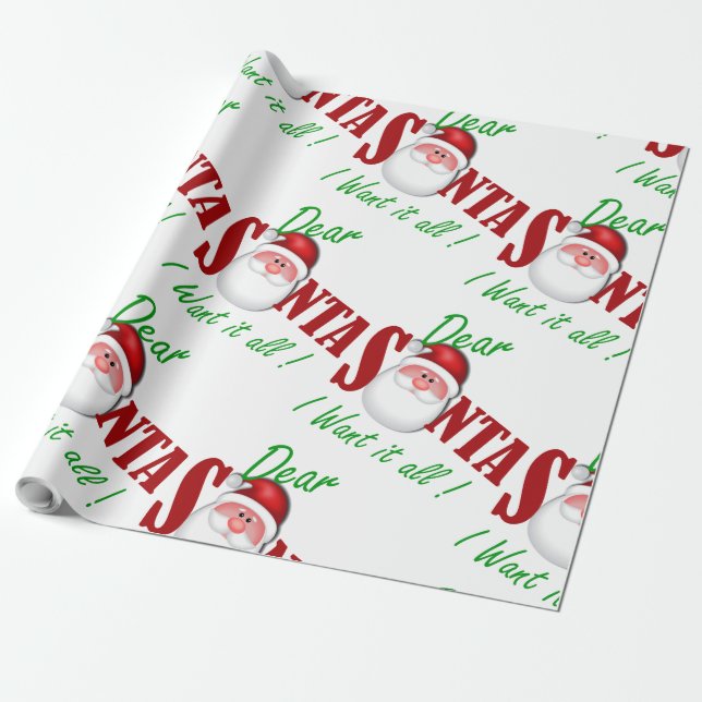 Lieber Weihnachten Ich wollte alles! Geschenkpapier (Ungerollt)