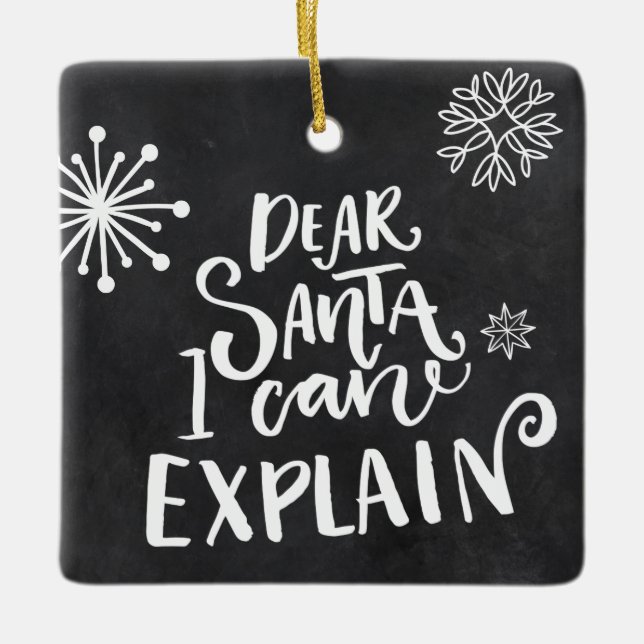 Lieber Weihnachten kann ich erklären Keramikornament (Vorderseite)