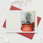 Lieber Weihnachten Lass Ich erkläre Weihnachten Folien Feiertagskarte<br><div class="desc">Dear Santa let erforscht mich! Send Christmas greetings with this fun and festive holiday flat card. It feature a hand-lettered quote and simple typography. Personalize by adding a greeting, names, foto und other details. This Christmas foto card will be perfekt for baby holiday cards and dog holiday cards. Ein Schluck...</div>