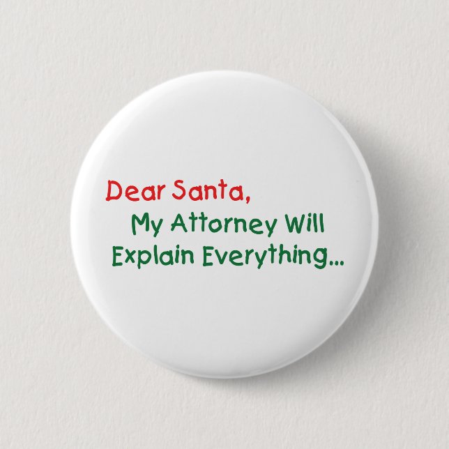 Lieber Weihnachten, mein Anwalt wird erklären - Fu Button (Vorderseite)