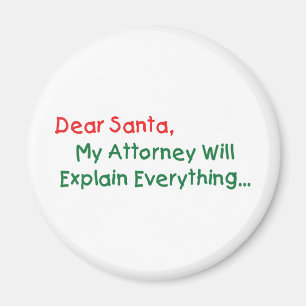 Lieber Weihnachten, mein Anwalt wird erklären - Fu Magnet
