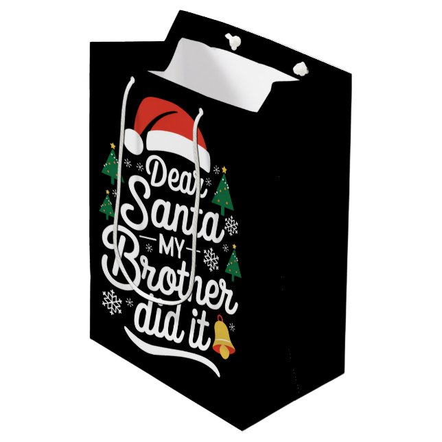 Lieber Weihnachten, mein Bruder hat es sonniges We Mittlere Geschenktüte (Vorderseite Schrägansicht)