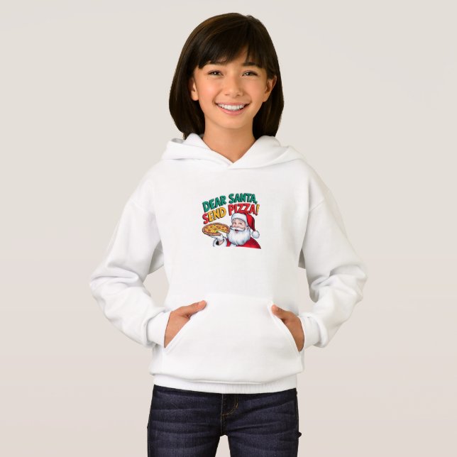 Lieber Weihnachten Pizza schicken Hoodie (Vorne ganz)