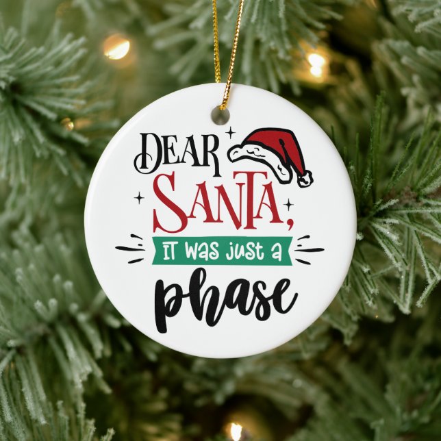 Lieber Weihnachten war es nur eine Phase | Christm Keramik Ornament (Baum)