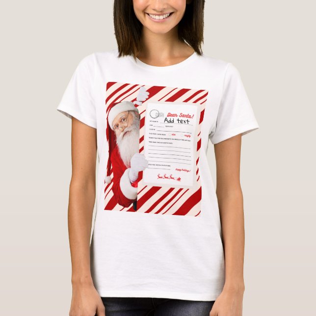 Lieber Weihnachtsbrief Red Candy Stripe T-Shirt (Vorderseite)