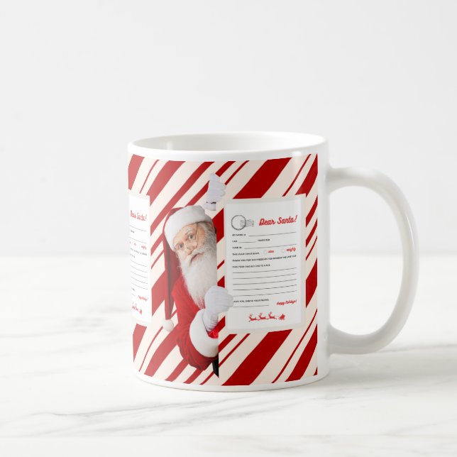 Lieber Weihnachtsbrief Red Candy Stripe Tasse (Rechts)