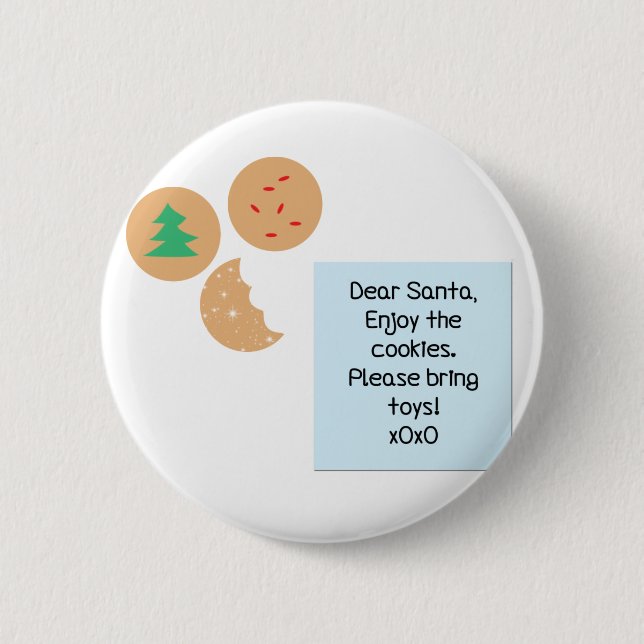 Lieber Weihnachtskekse bringen Sie bitte Spielzeug Button (Vorderseite)