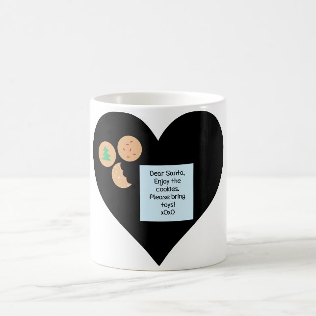 Lieber Weihnachtskekse bringen Spielzeug schwarzes Kaffeetasse (Mittel)