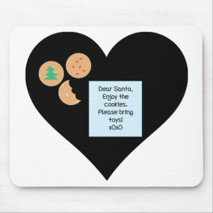 Lieber Weihnachtskekse bringen Spielzeug schwarzes Mousepad