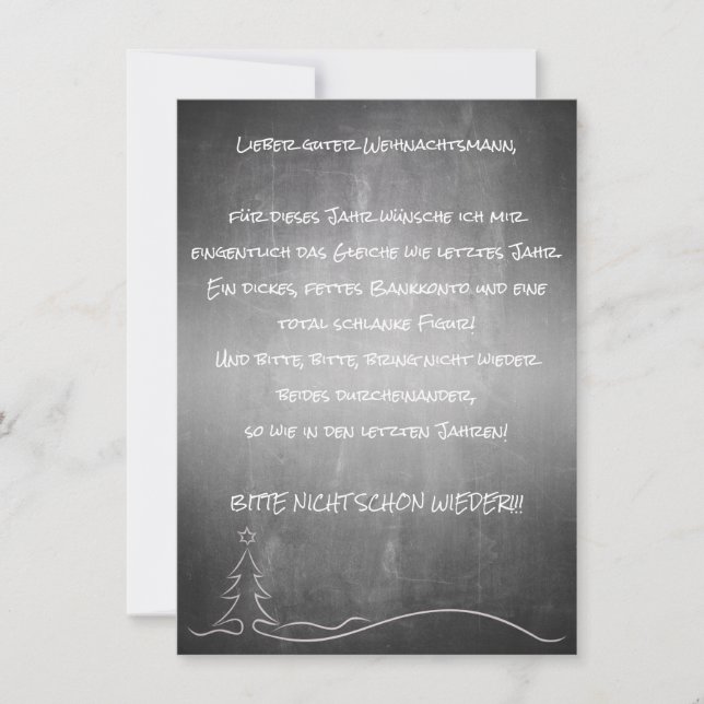 Lieber Weihnachtsmann (Vorderseite)