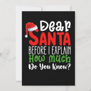 Lieber Weihnachtsmann, bevor ich erkläre, wie viel Einladung