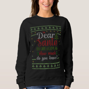 Lieber Weihnachtsmann, bevor ich erkläre, wie viel Sweatshirt