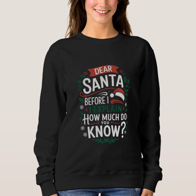 Lieber Weihnachtsmann, bevor ich erkläre, wie viel Sweatshirt (Vorderseite)
