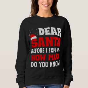 Lieber Weihnachtsmann, bevor ich erkläre, wie viel Sweatshirt