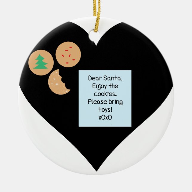 Lieber Weihnachtsmann - Bitte Spielzeug mitbringen Keramik Ornament (Vorne)
