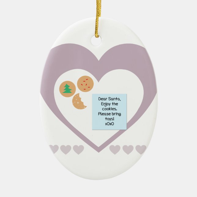 Lieber Weihnachtsmann - Bitte Spielzeug mitbringen Keramikornament (Vorne)