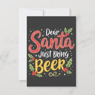 Lieber Weihnachtsmann, bring einfach Bier, Weihnac Dankeskarte