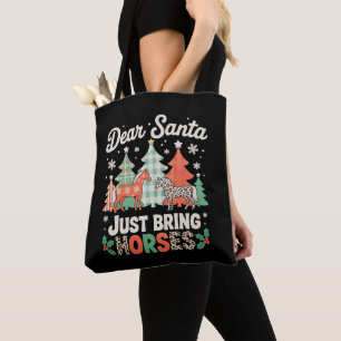 Lieber Weihnachtsmann bring einfach Pferde Leopard Tasche