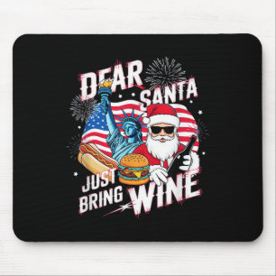 Lieber Weihnachtsmann, bring einfach Wein zu Weihn Mousepad