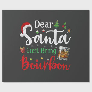 Lieber Weihnachtsmann bringen Bourbon trinken Weih Geschenkpapier