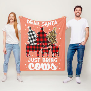 Lieber Weihnachtsmann bringen Kühe Weihnachtsbüffe Fleecedecke