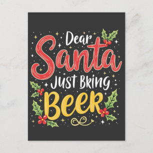 Lieber Weihnachtsmann, bringen Sie einfach den Wei Postkarte