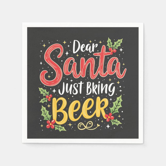 Lieber Weihnachtsmann, bringen Sie einfach den Wei Serviette (Vorderseite)
