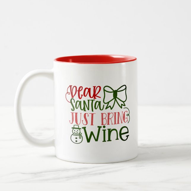 Lieber Weihnachtsmann Bringen Sie Wine Moderne Wei Tasse (Links)