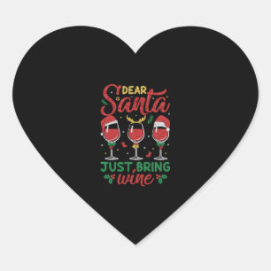 Lieber Weihnachtsmann bringen Wein Herz-Aufkleber
