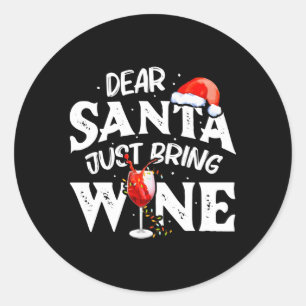Lieber Weihnachtsmann bringen Wein Runder Aufkleber