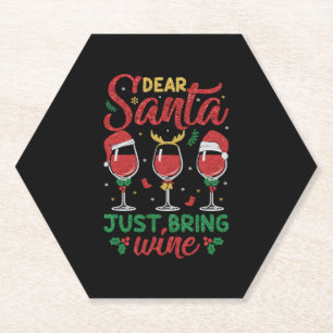 Lieber Weihnachtsmann bringen Wein Untersetzer