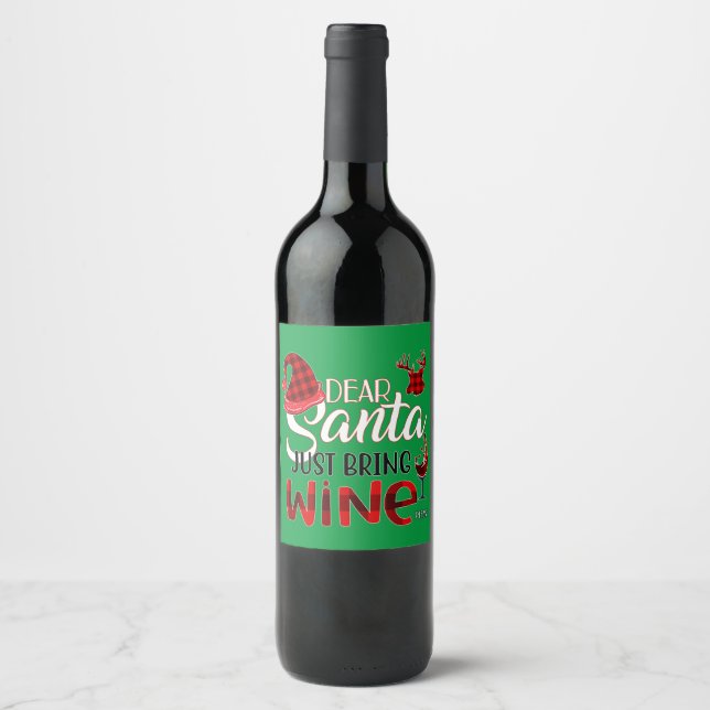 Lieber Weihnachtsmann bringen Weinkennzeichen Weinetikett (Vorderseite)