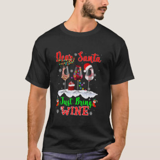 Lieber Weihnachtsmann bringen Weinleopard Weihnach T-Shirt