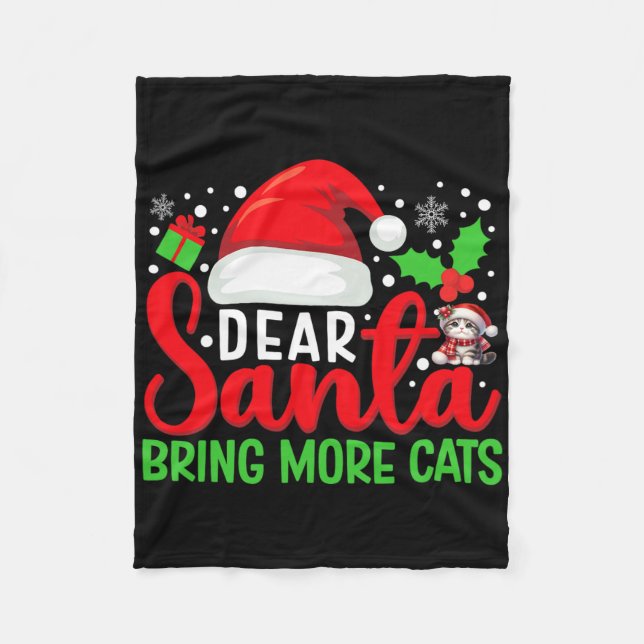 Lieber Weihnachtsmann bringt mehr Katzen Funny Mat Fleecedecke (Vorderseite)