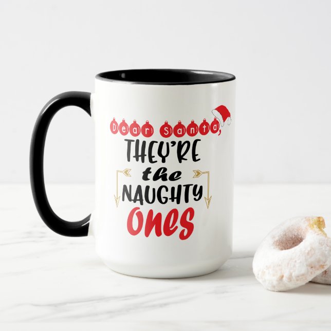 Lieber Weihnachtsmann, das sind die scheußlichen,  Tasse (Mit Donut)