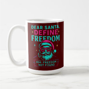 Lieber Weihnachtsmann, definiere Freiheit Retro-De Kaffeetasse