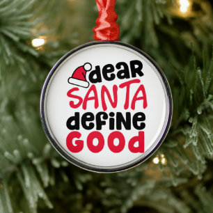 Lieber Weihnachtsmann definiere gut lustige Weihna Ornament Aus Metall