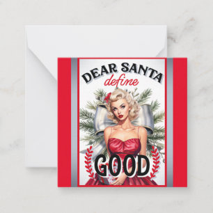 Lieber Weihnachtsmann Definiere Gute Retro Pinup D Mitteilungskarte