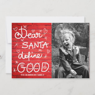 Lieber Weihnachtsmann definieren gute Skript-Foto  Feiertagskarte