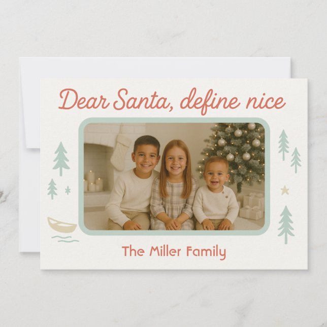 Lieber Weihnachtsmann definieren Schöne Weihnachts Feiertagskarte (Vorderseite)