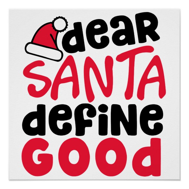 Lieber Weihnachtsmann definieren Schöne Weihnachts Poster (Vorderseite)