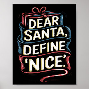 Lieber Weihnachtsmann definieren Schönes Weihnacht Poster
