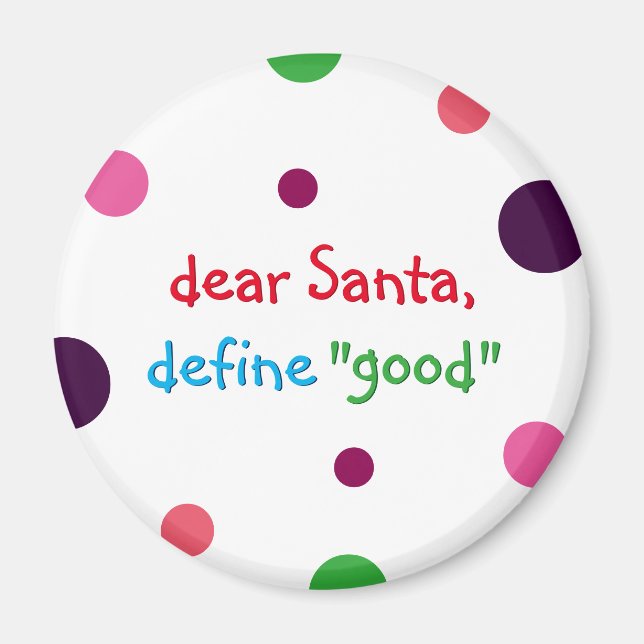 Lieber Weihnachtsmann Definition gute Kinder Funny Magnet (Vorne)