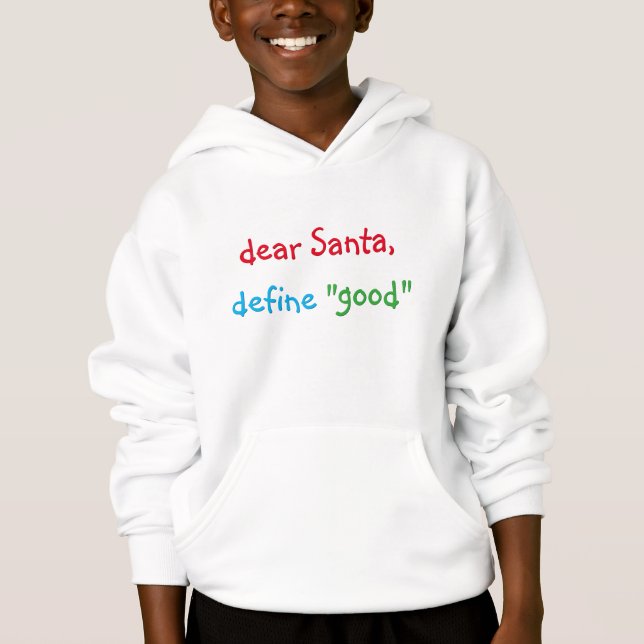 Lieber Weihnachtsmann Definition Gute lustige Kind Hoodie (Vorderseite)
