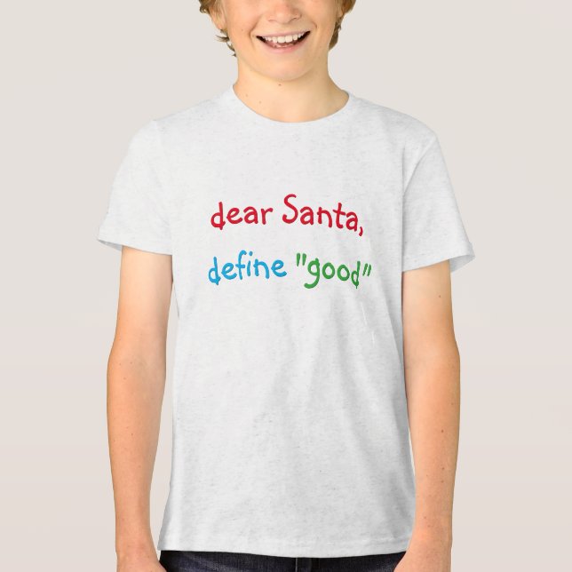 Lieber Weihnachtsmann Definition Gute lustige Kind Tri-Blend Shirt (Vorderseite)