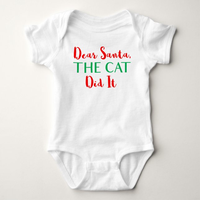 Lieber Weihnachtsmann, die Katze hat es getan! Bab Baby Strampler (Vorderseite)