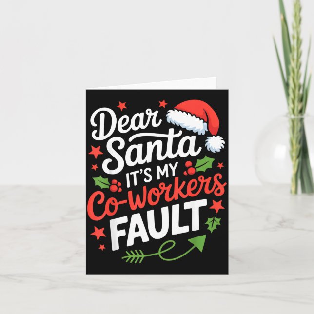 Lieber Weihnachtsmann, es ist die Schuld meiner Ko Karte (Vorderseite)