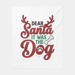 Lieber Weihnachtsmann, es war das Hunde-Weihnachts Fleecedecke