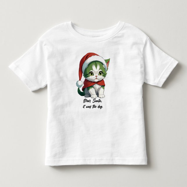 Lieber Weihnachtsmann, es war der Hund Kleinkind T-shirt (Vorderseite)