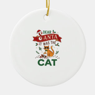 Lieber Weihnachtsmann Es War Katze Orange Weihnach Keramik Ornament
